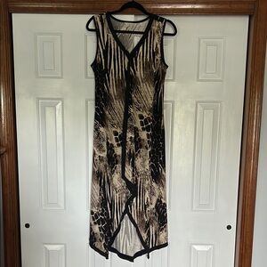 Elegant Animal Print Sleeveless Dress
